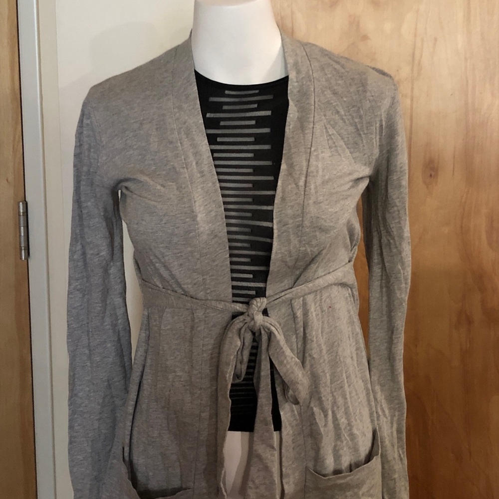 J.Crew grey long sleeve tie cardigan xxs - Picture 4 of 4